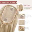 LONAI Ponytail Extension for Women,18 Inch Layered Wavy Pony Tail Hair Extensions, Natural Drawstring Ponytail Synthetic Hairpiece for Daily Wear (Brown with Blonde Highlights)