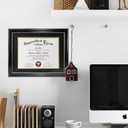 GraduationMall 8.5x11 Diploma Frame with Black over Gold Mat or Display 11x14 Document without Mat, UV Protection Acrylic, Black with Silver Beads