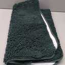 OLANLY Bathroom Rugs 30x20, Extra Soft Absorbent Chenille Bath Rugs, Rubber Backing Quick Dry, Machine Washable Bath Mats for Bathroom Floor, Tub and Shower, Home Decor Accessories, Blackish Green