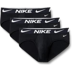 Nike Men's Essential Micro Stretch Hip Brief Underwear (3-Pack) (Black, XL)