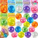 JOYIN 28 Packs Valentine's Day Stretchy Balls with Cards, Classroom Exchange Gift for Kids, Valentine's Party Favors, Classroom Holiday Reward Prizes, Stress Relief Stretch Balls