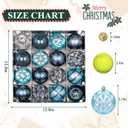 3.15" Blue Silver Christmas Ball Ornaments Set, 16ct Luxury Hand-Painted Shatterproof Large Hanging Bulbs, Bulk for Xmas Tree Wreath Holiday Decoration