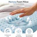 Sweetcrispy Cooling Gel Memory Foam Pillows for Sleeping, Back and Side Sleeper Support, Standard Size and Medium Firm, Bed Pillows for Adults with Washable Cover and Breathable Mesh – 2 Pack, White