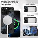 OOK Case Fit for iPhone 16 Pro 6.3 Inch (Compatible with MagSafe) Gray Floral Flowers Soft TPU and Hard PC Phone Cover with Kickstand Anti-Scratch Shockproof Protection Magnetic Case for Women