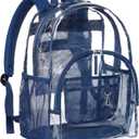 PACKISM Clear Backpack - 17 inch Heavy Duty Clear Backpacks for School, Large Transparent Bookbag for Students (Age 12+)