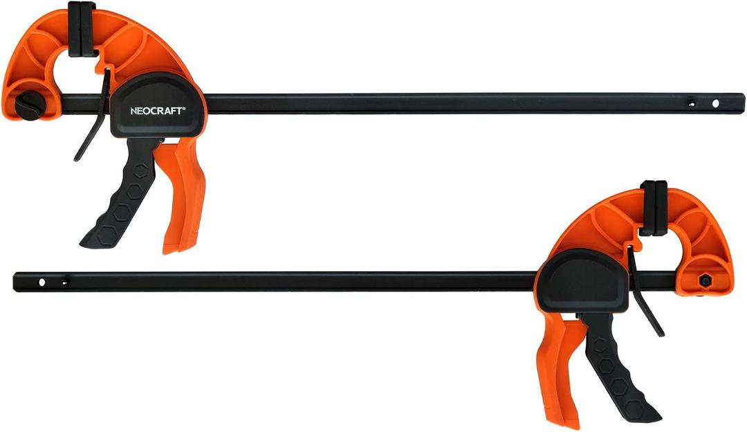Quick Release Ratchet Bar Clamps for Woodworking (2 Pieces Set 18'') - Light Duty Adjustable One-Handed Clamp for Woodworking & Furniture Manufacturing & Assembly