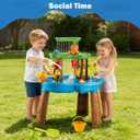 Water Table for Toddlers 3-5 Outdoor Toys for Kids Ages 4-8 3-Tier Kids Sand Water Tables with Fishing Game Set Activity Sensory Table Summer Gift Beach Outside Toys for Toddler Boys