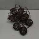 Vigdur Patio String Lights Outdoor, Brown Globe Lantern String Lights with 10 Bulbs Plug in, Connectable Indoor String Light for Home Garden Backyard Boho Decor(9.84FT), Brown