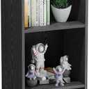 3 Tier Bookshelf, Narrow Bookcase for Small Spaces, Wooden Book Case Bookshelves Storage Organizer for Bedroom Living Room Home Office (Black, 3 Cube)