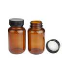 ALWSCI 120 ml 4 oz Amber Glass Wide Mouth Packer Bottle 38-400 Black Ribbed Cap, Diameter 52.8 mm x 95 mm, Pack of 24