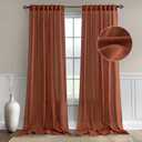 MIULEE Linen Curtains 84 Inch Length for Living Room 2 Panels, Burnt Orange Rust Rod Pocket Back Tab Light Filtering Semi Sheer Soft Linen Window Fall Drapes Farmhouse Curtains for Bedroom (52"W x 84"L (Pack of 2))