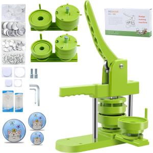Button Maker Machine Multiple Sizes 200 PcsPin Maker Machine 2.25+3 Inch Badge Maker,DIY Badge Making Kit with Free Button Parts, Circle Cutter
