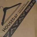 HOUSE DAY Wooden Hangers 10 Pack, Heavy Duty Wood Coat Hangers for Closet, Smooth Finish Wooden Suit Hanger with Non Slip Pants Bar, Sturdy Wood Clothes Hanger, Walnut