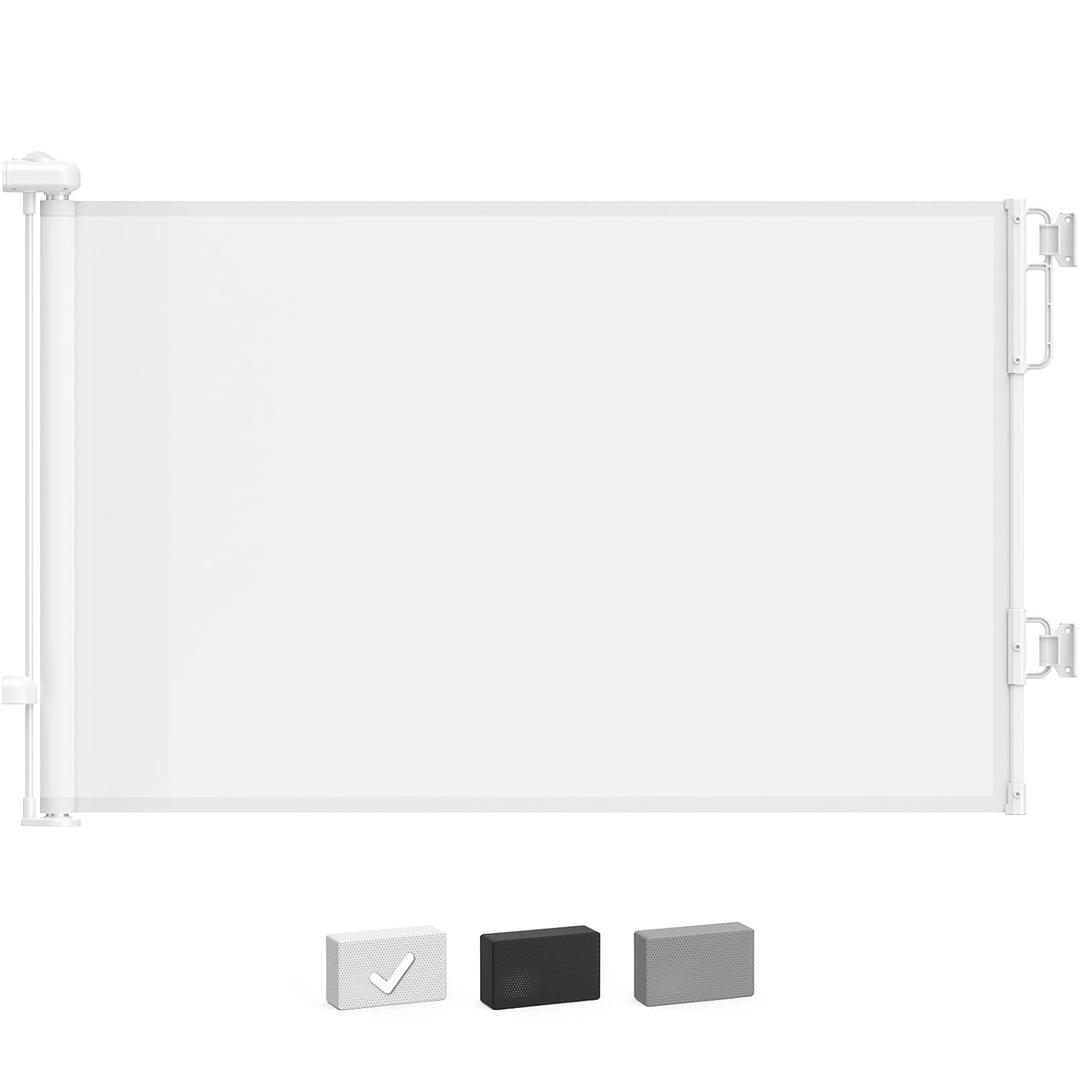 Cumbor 55" Wide Retractable Baby Gates for Stairs, 34" Tall Mesh Dog Gate for Doorways, Pet Safety Essential Fit for Baseboards, Wide Toddlers Gates for Hallways, Indoor & Outdoor, White Cumbor 55" Wide Retractable Baby Gates for Stairs, 34" Tall Mesh Dog Gate for Doorways, Pet Safety Essential Fit for Baseboards, Wide Toddlers Gates for Hallways, Indoor & Outdoor, White