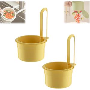 Hanging Food Waste Catcher for Sink, Kitchen Sink Strainer Basket, Self-Cleaning Kitchen Sink Food Waste Catcher Faucet Hanging, for Home Kitchen Garbage Leftovers (Yellow)