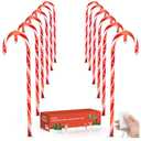 Luditek 22" Christmas Candy Cane Lights Outdoor Pathway - 8 Blinking Modes - Set of 12 Christmas Outdoor Outside Decorations Lights Indoor Holiday Xmas Yard Patio Walkway Garden Decor