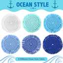 Coasters Set of 6 for Drinks Boho Absorbent Woven Cotton Coaster with Holder Farmhouse Tassel Macrame Cup Mat Housewarming Gift for Coffee Table Home Kitchen Office Decoration, 4 in(Beach Color)