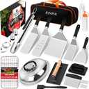 RINPIR 33PCS Griddle Accessories Kit for Blackstone, Flat Top Grill Accessories Tools with Cooling Rack, Melting Dome and Burger Press, Professional Hibachi Spatula Gift Set for Outdoor Teppanyaki BBQ