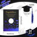 4 x 24 Pack Graduation Congratulation Cards with Grad Cap Pop up Appreciation Cards Gold Print Congratulation Motivational Graduation Gift for College High School Grad Party Supplies(Black,Blue)