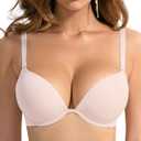 Women's Push Up Padded Bra Seamless T-Shirt Underwire Plunge Bra Add One Cup 40C