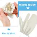 2 x 1PC Silk Gloves for Dry Brushing,Bath Glove Raw Silk Massage Gloves Ayurvedic Massage to Reduce Cellulite - Spa Quality Bathing Accessories for Skin Care & Lymphatic System Care (White)