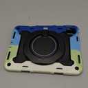 ROISKIN Case for iPad (A16) 11th Generation 11 Inch 2025, iPad 10th Generation Case 10.9" for Kids with Screen Protector,360 Kickstand & Handle,Shoulder Strap,Heavy Duty Military Grade Drop Protection (No Pen Holder, Black-Blue)