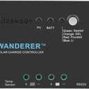Renogy 12V 30A PWM Solar Charge Controller  Wanderer Li with Temp Sensor, 4-Stage Charging for Lithium/Gel/Flooded Batteries, Overload/Short Circuit/Reverse Polarity Protection