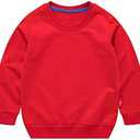 HAXICO Unisex Kids Solid Cotton Thin Pullover Sweatshirt T-Shirt Toddler Baby Crewneck Long Sleeve Tshirts Tops Blouse (No Size)