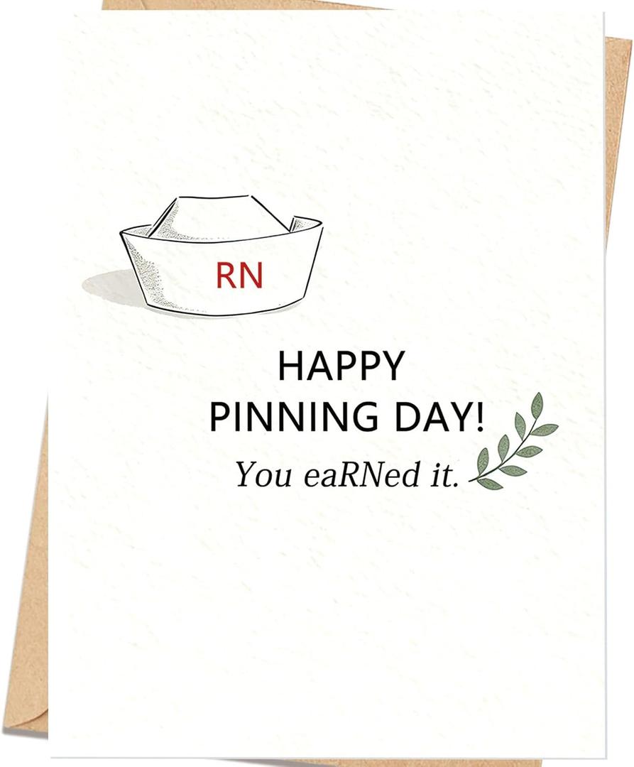 13 x Happy Nurse Pinning Day Card, RN Graduation Card, Congratulations New Nurse Gift, Nursing School Graduate Card for Women Men, Future Nurse Celebration