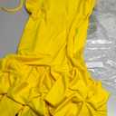 Tbahhir Women's Backless Bodycon Dress Mini Sleeveless Ruffle Dresses Back Tie Yellow Party Club L