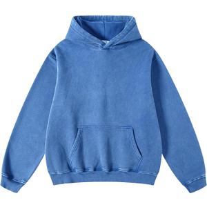Iwing Mens Womens Oversized Acid Wash Hoodie Sweatshirt Heavyweight Fleece Hoodies Unisex Vintage Washed Sweatshirt 2025 (Small, Blue)