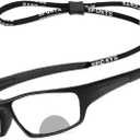 Bifocal Reading Glasses Men's Adjustable Vision Sun Photochromic Outdoor Sports Presbyopic Magnifying Sunglasses (Black)