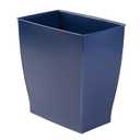 iDesign Small Plastic Bathroom Can, Slim Rectangle Garbage Bin for Bedroom, Office, Dorm, Navy Blue