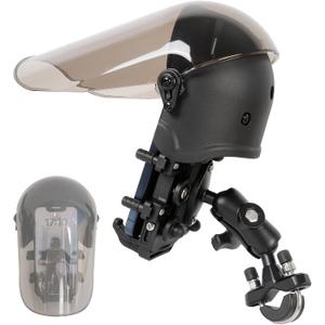 Motorcycle Phone Mount with Vibration Dampener, Waterproof, Sunproof, Aluminum Alloy Handlebar Mounting Base, One-Handed Operation Motorcycle Universal Phone Holder for 4.7"-7.2" Smartphones