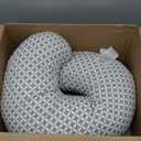 Momcozy Original Nursing Pillow for Breastfeeding-Innovative Safety Guard - Wider Feeding Pillows for More Support for Mom & Baby- Easier Nursing & Hand Free- Fit for All, Removable Cotton Cover (Grey)