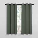 NICETOWN Blackout Draperies Curtains for Kids Room, Window Treatment Thermal Insulated Solid Grommet Blackout Drape Panels for Bedroom (Dark Mallard, Set of 2, 34 by 54 inches)