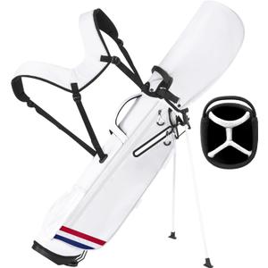 Lightweight Golf Stand Bag, 4-Way Full-Length Dividers, Holds Up to 10 Clubs, 3.7 lbs Golf Bag with Dual Straps & Stand for Driving Range, Par 3, and Standard Courses