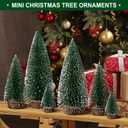 6pcs Mini Christmas Trees Decorations Small Bottle Brush Trees,Artificial Tabletop Christmas Tree for Indoor Outdoor Home Room Party Gift (Green)