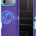 Case Compatible with iPhone 17 Air Case Heavy Duty Shockproof 3-Layer Full-Body Protection Rugged Cover [Compatible with Magsafe] (Purple)