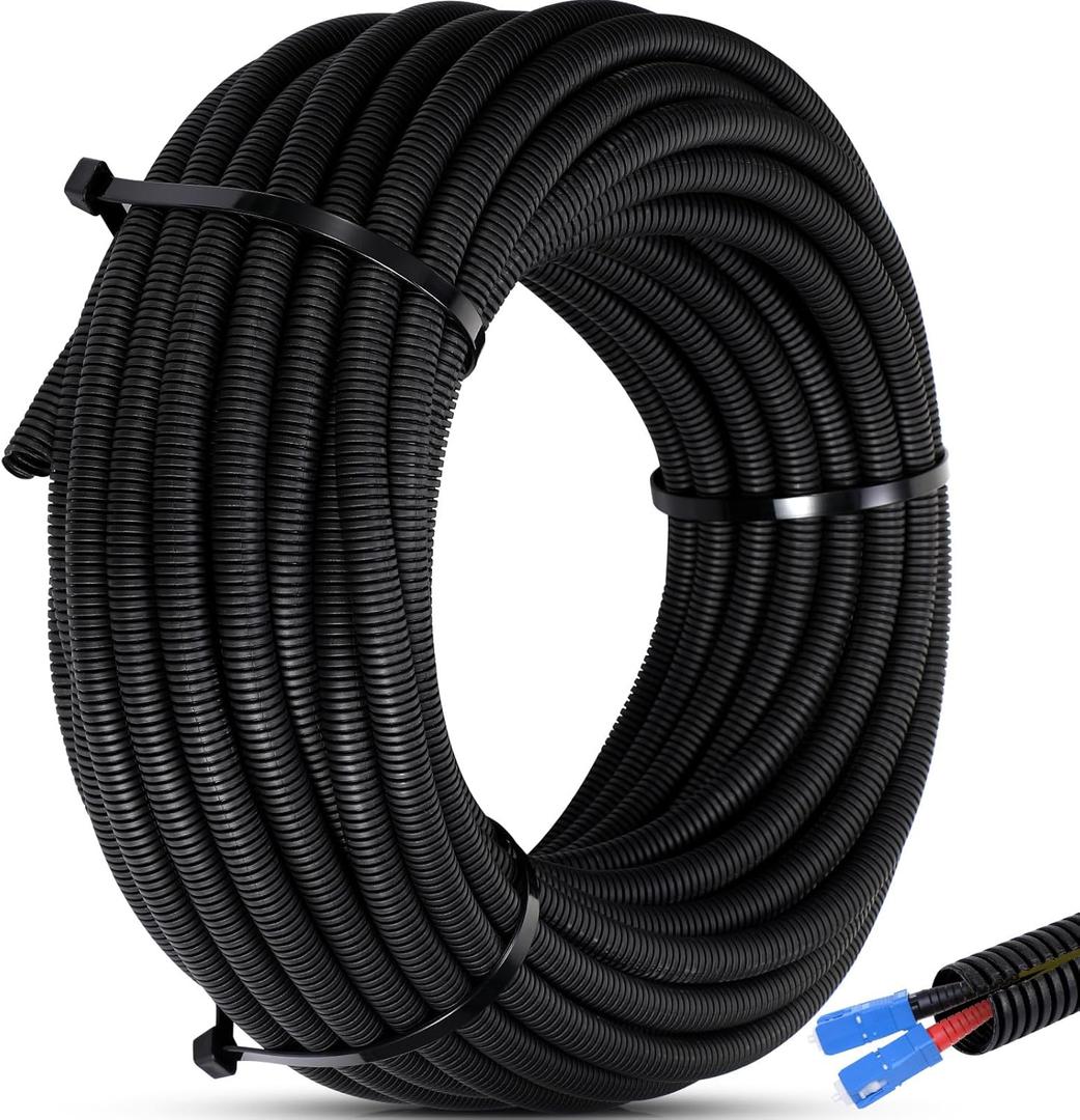 Sasylvia 2 Inch x 20 ft Split Wire Loom Tubing Protector Plastic Electric Wire Covers Flexible Conduit Hose Protector Automotive Cable Insulation Sleeves