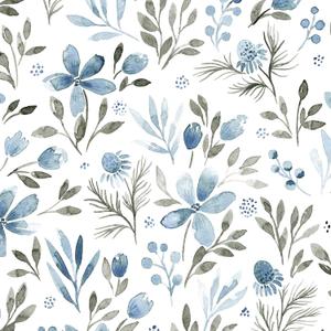 Blue Floral Peel and Stick Wallpaper Blue and White Wallpaper for Cabinets Leaf Contact Paper Boho Waterproof Self Adhesive Removable Wallpaper for Bedroom Vinyl 17.3''x 393''
