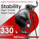 HBTower Step Ladder, Folding Step Stool with Wide Anti-Slip Pedal, Sturdy Steel Ladder, Convenient Handrail, Lightweight, Portable Steel Step Stool, 
36.6"W x 58.7"H