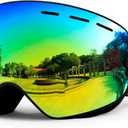 SPOSUNE Ski Goggles Over Glasses - Snow Goggle for Men Women Youth Snowboard Skiing - UV400 Anti-Fog Snowmobile Goggles (Sg-003-golden)