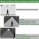 4 Pack Motion Sensor Light Bulbs,12W (100W Equivalent), Motion Activated Dusk to Dawn A19 E26 LED Bulb, Glass-Penetrating Sensor, Upward/Downward Mounting, Indoor & Outdoor for Garage, Porch, Hallway