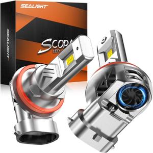 SEALIGHT® S3 H11/H8/H9/H16 80W 6500K White IP68 LED Headlight Bulbs 4 Pcs