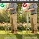 Manual Lawn Aerator - 42 Inch, 304 Stainless Steel Aerator Lawn Tool, Easy to Install, Rust Resistant, Core Aerator for Yard&Grass Compacted Soil, 3 Detachable Hollow Tines, Non Slip Foot Pad