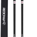 REDCAMP Aluminum Adjustable Camping Tarp Poles, Set of 2, 36in to 90in Telescoping Lightweight Waterproof Tent Poles, Multi-Purpose Extension Paint Roller/Gutter Cleaning/Duster Pole, Black