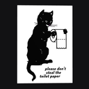 Funny Cat Bathroom Canvas Wall Art, Cute Cat Aesthetic Framed Art Paintings Wall Decor Nature Scene Cats Lover Prints Picture for Living Room Bathroom Farmhouse Decor