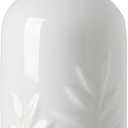 Sweejar Ceramic Olive Oil Dispenser Bottle 20 Oz Relief Opaque Oil Cruet Protects To Reduce Oxidation Suitable for Storage Vinegar, Soy Sauce, Coffee Syrup, Liquids, Set of 1 (White Gold Spout)