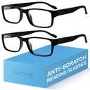 Gaoye + 0.50 2-Pack of Reading Glasses - Blue-Light Filter, UV Protection - Readers with Rectangle Frames